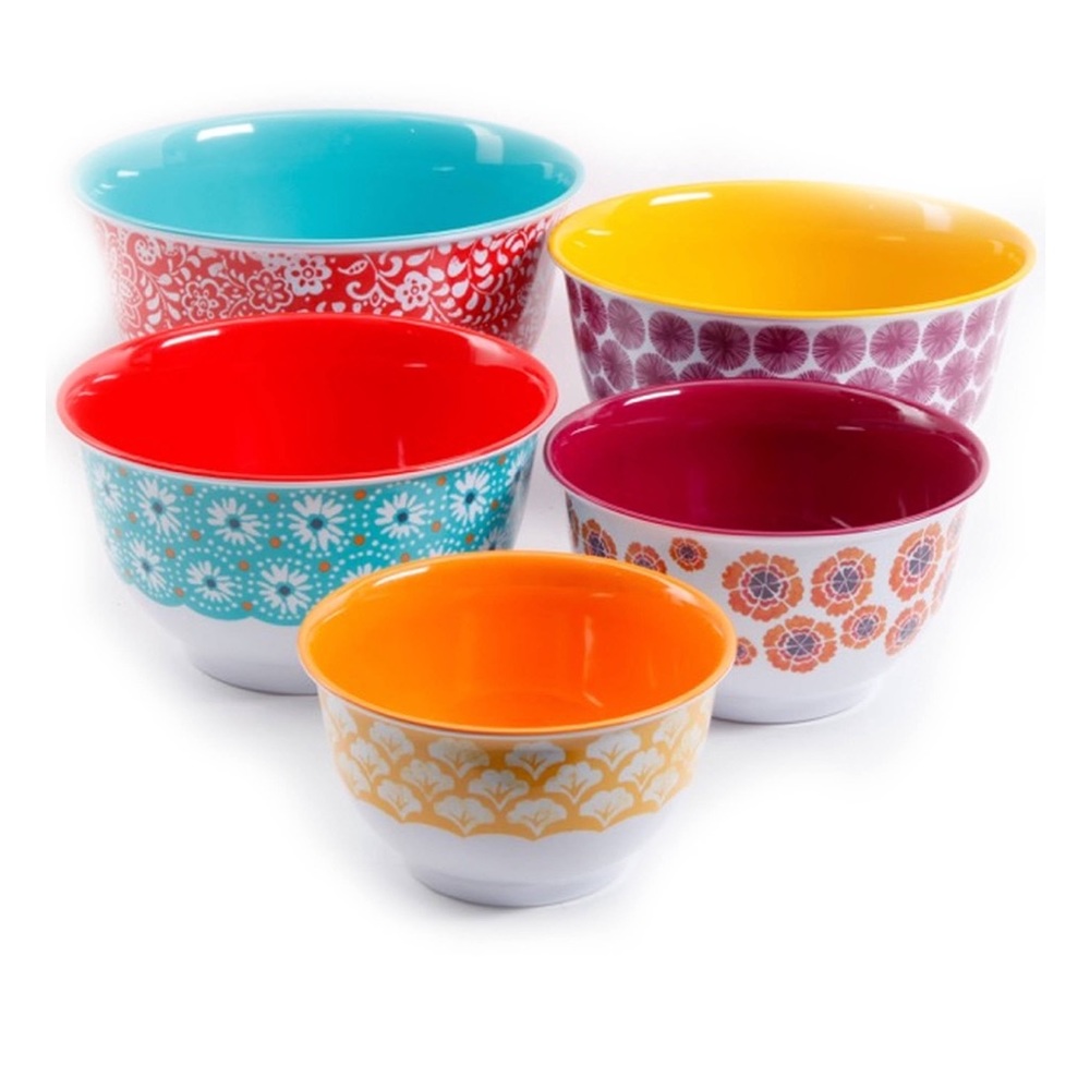 The Pioneer Woman Traveling Vines Melamine Mixing Bowl Set, 10-Piece Set NEW - Picture 3 of 8